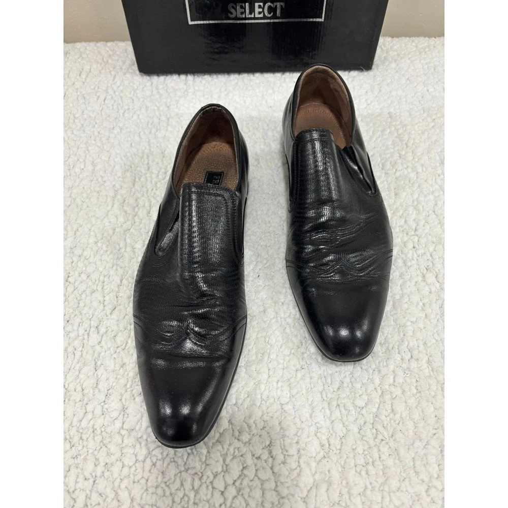 Fratelli Select 10 Black‎ Leather Mens Slip On Loafers Casual Vintage Shoes